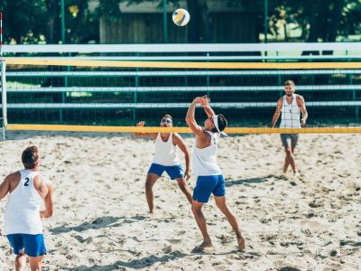 Beach Volleyball Players during Game
