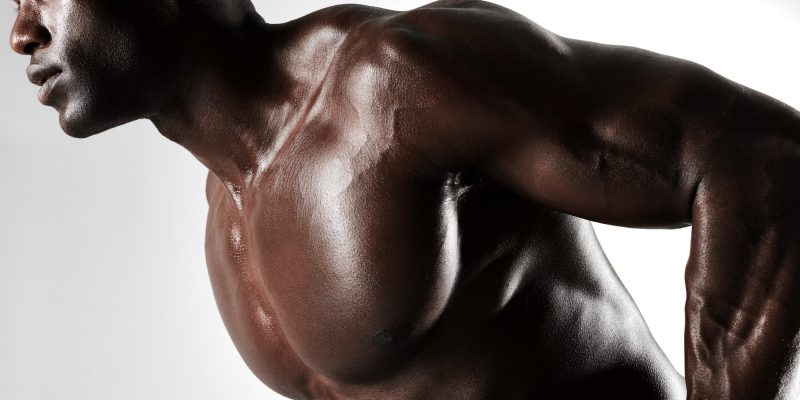 Bodybuilder with muscular physique