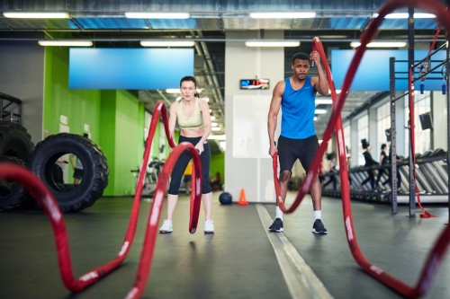 Athletes training